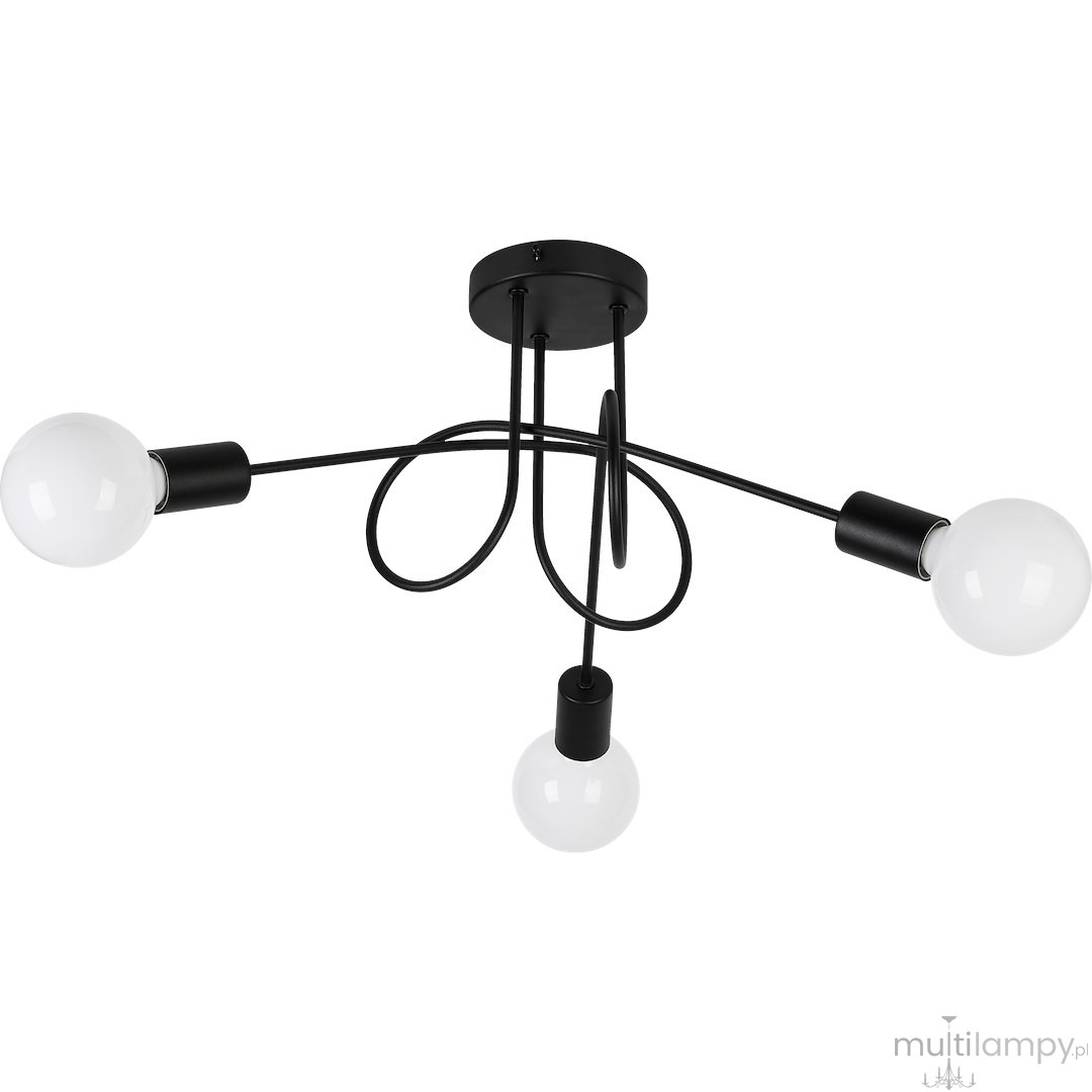 Turbino lampa sufitowa 3xE27 czarna ML2474