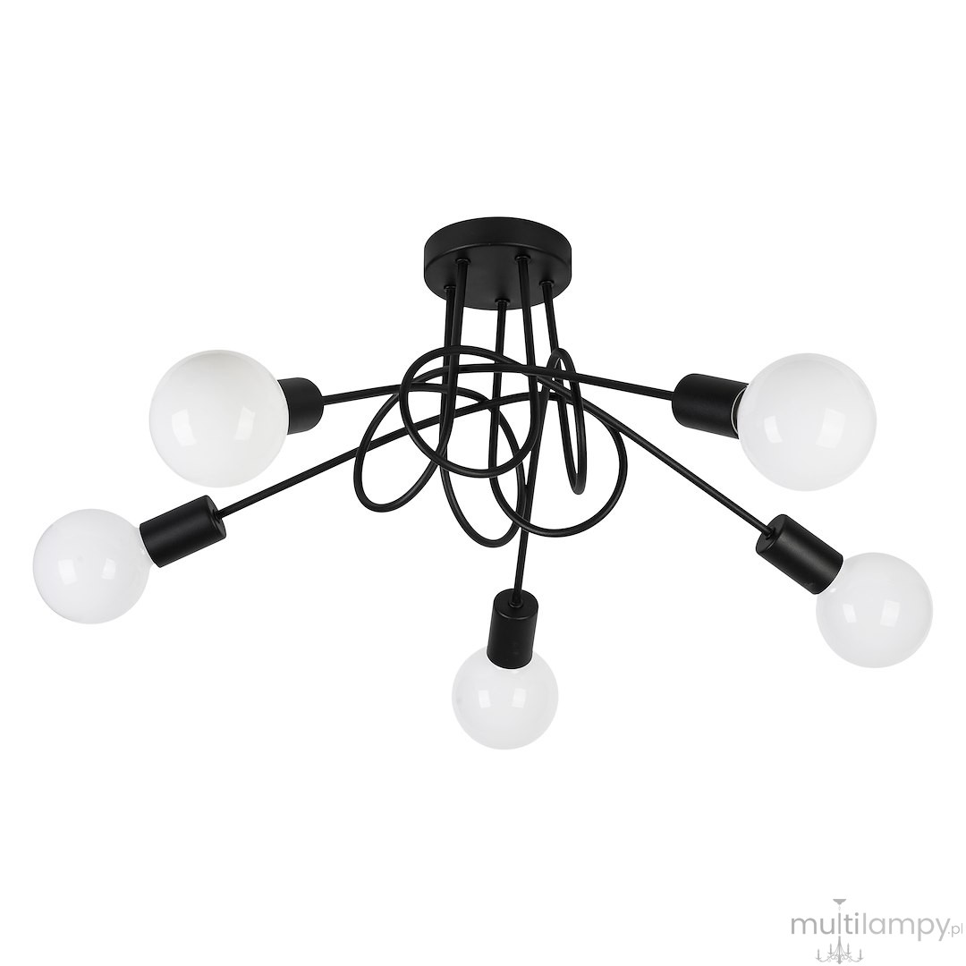 Turbino lampa sufitowa 5xE27 czarna ML2475