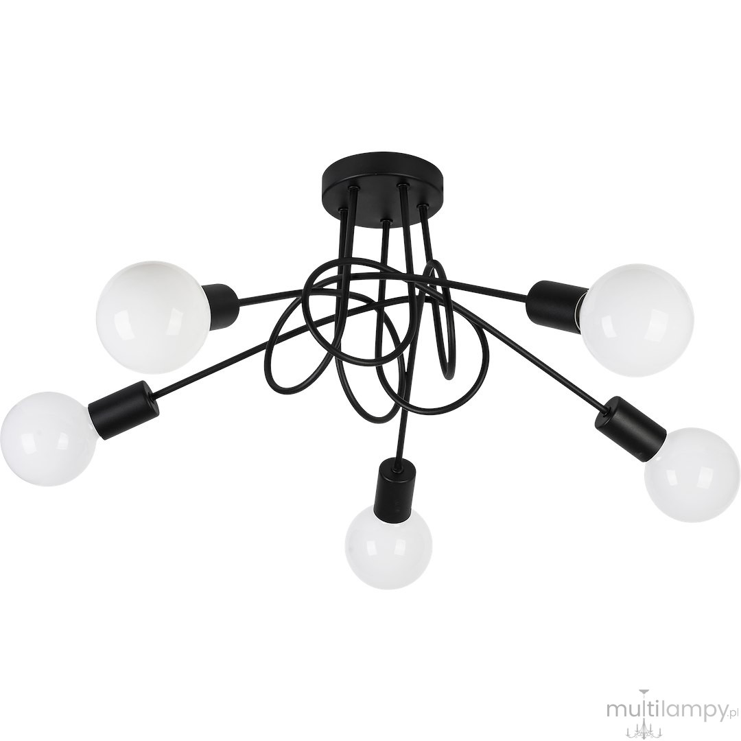 Turbino lampa sufitowa 5xE27 czarna ML2475
