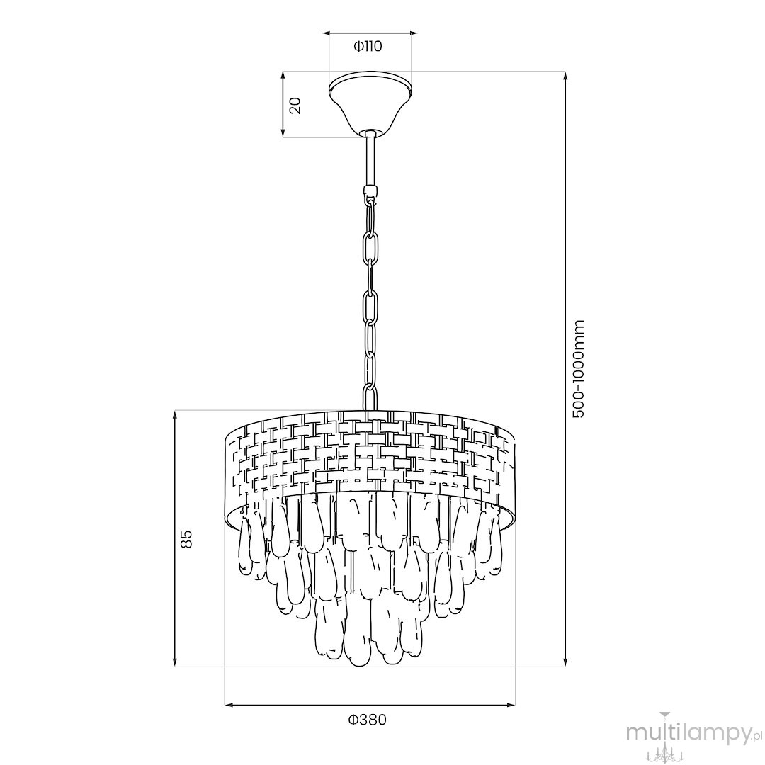 Charlize lampa wisząca 4xE14 złota ML0190