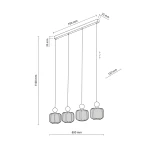 Ballo lampa wisząca 4xE14 brązowa 11839