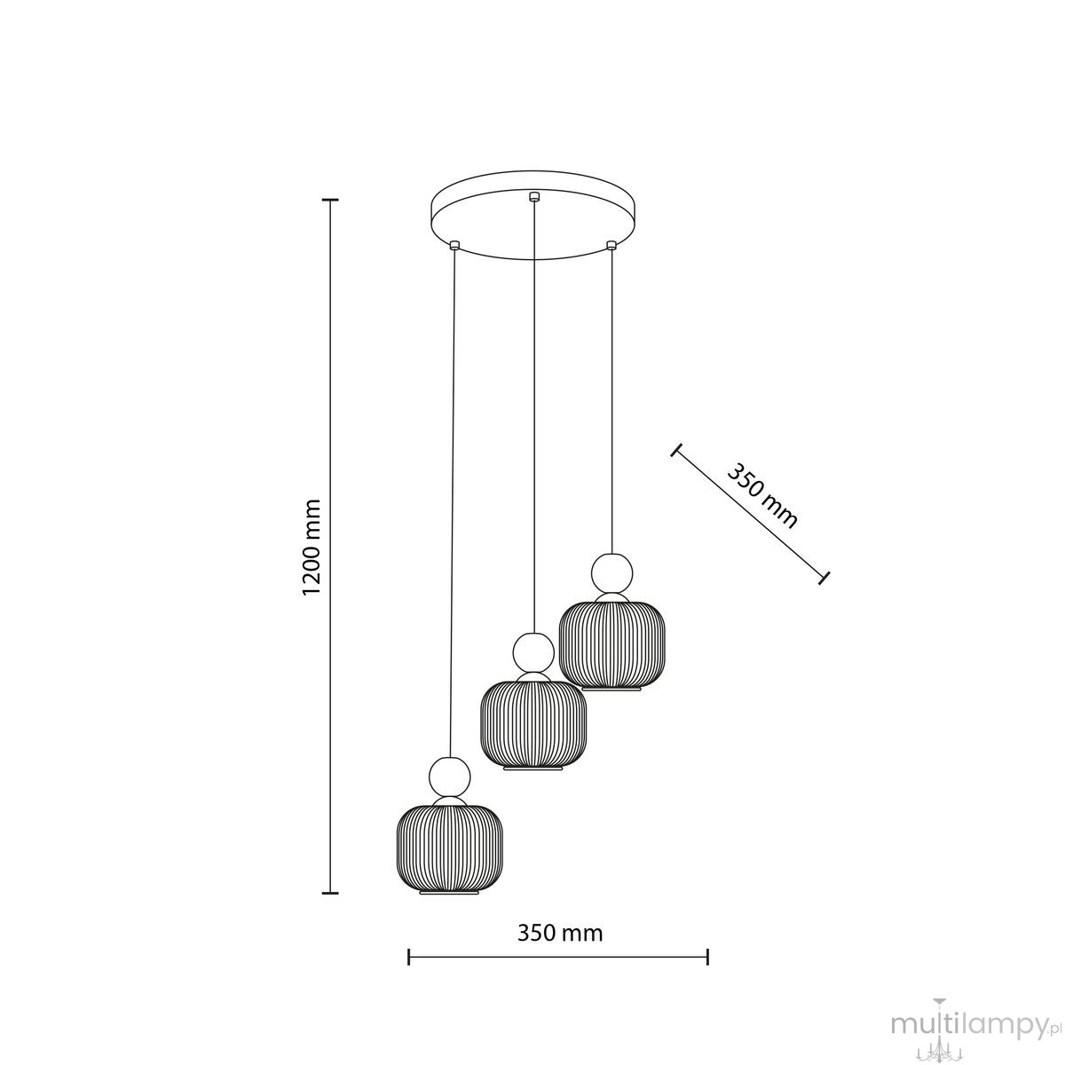 Ballo lampa wisząca 3xE14 brązowa 11838