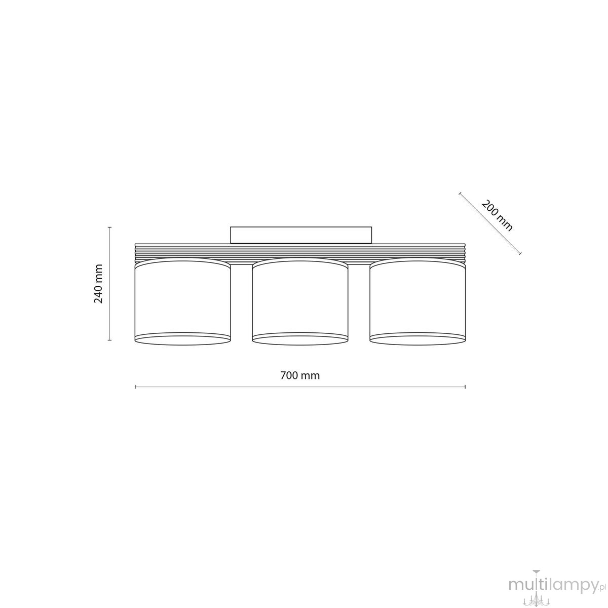 Viga Shade Sosna lampa sufitowa 3xE27 sabia 11880
