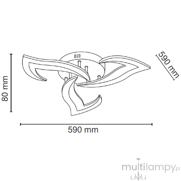 Santan lampa sufitowa z pilotem 35W CCT biała DRS1412/3 WH