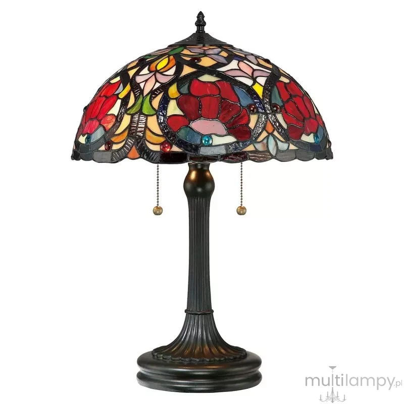 Larissa lampka stołowa L 2xE27 vintage brąz QZ-LARISSA-TL