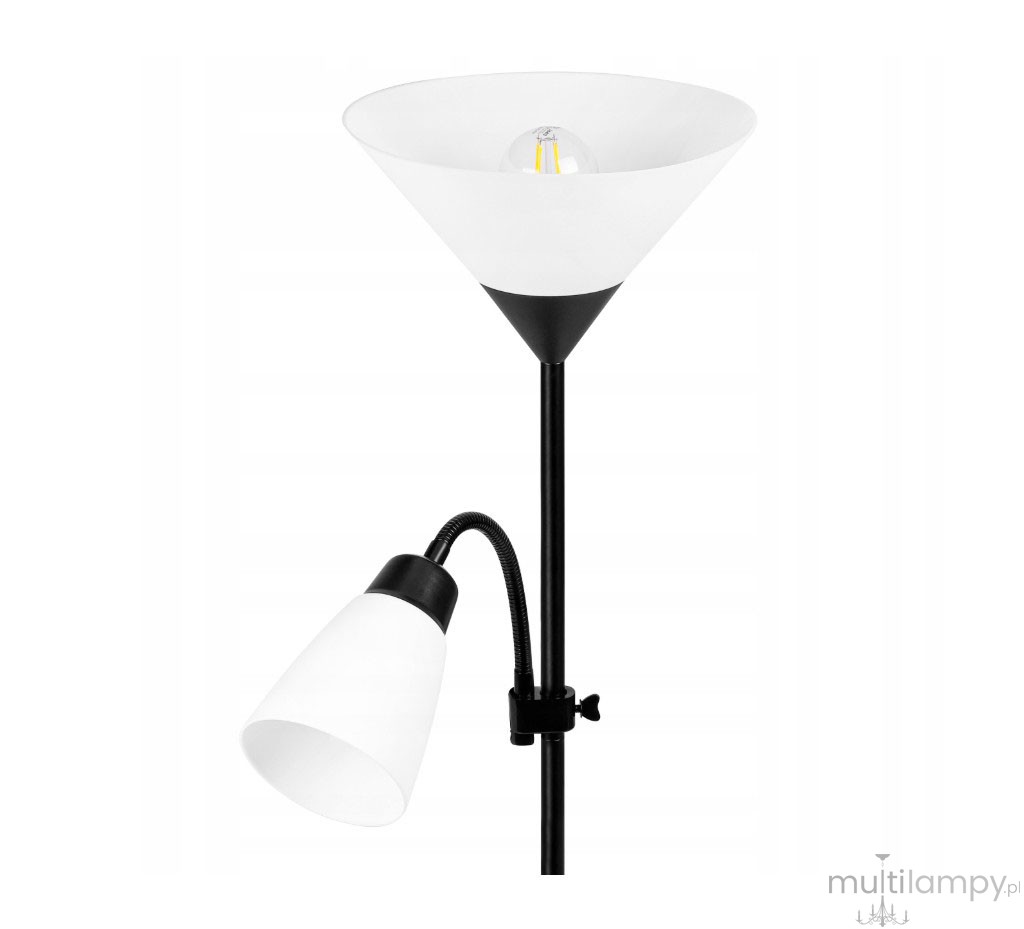 Duos lampa podłogowa 1xE27 + 1xE14 czarna