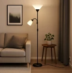 Duos lampa podłogowa 1xE27 + 1xE14 czarna