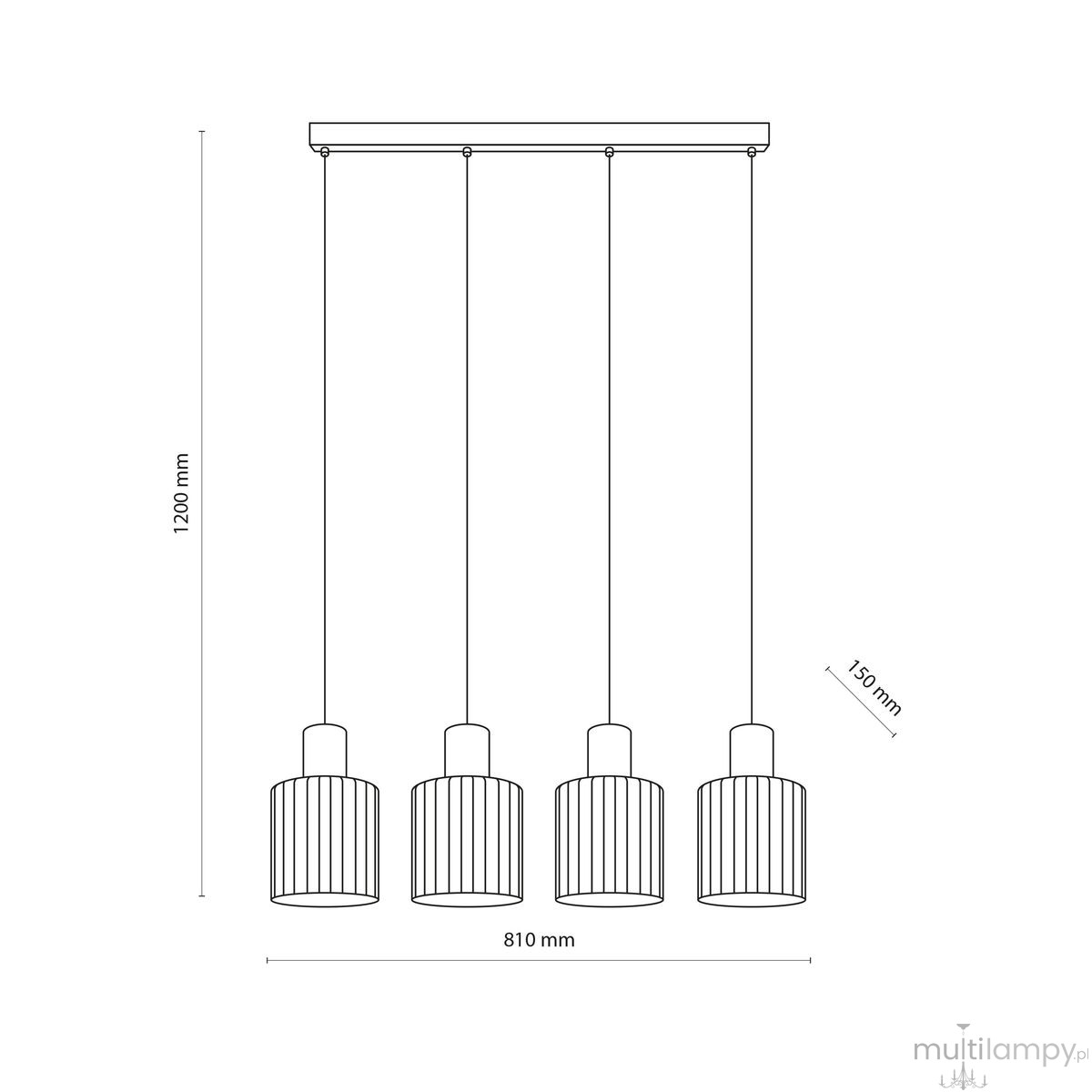 Sierra Wood lampa wisząca 4xE27 sabia 11802