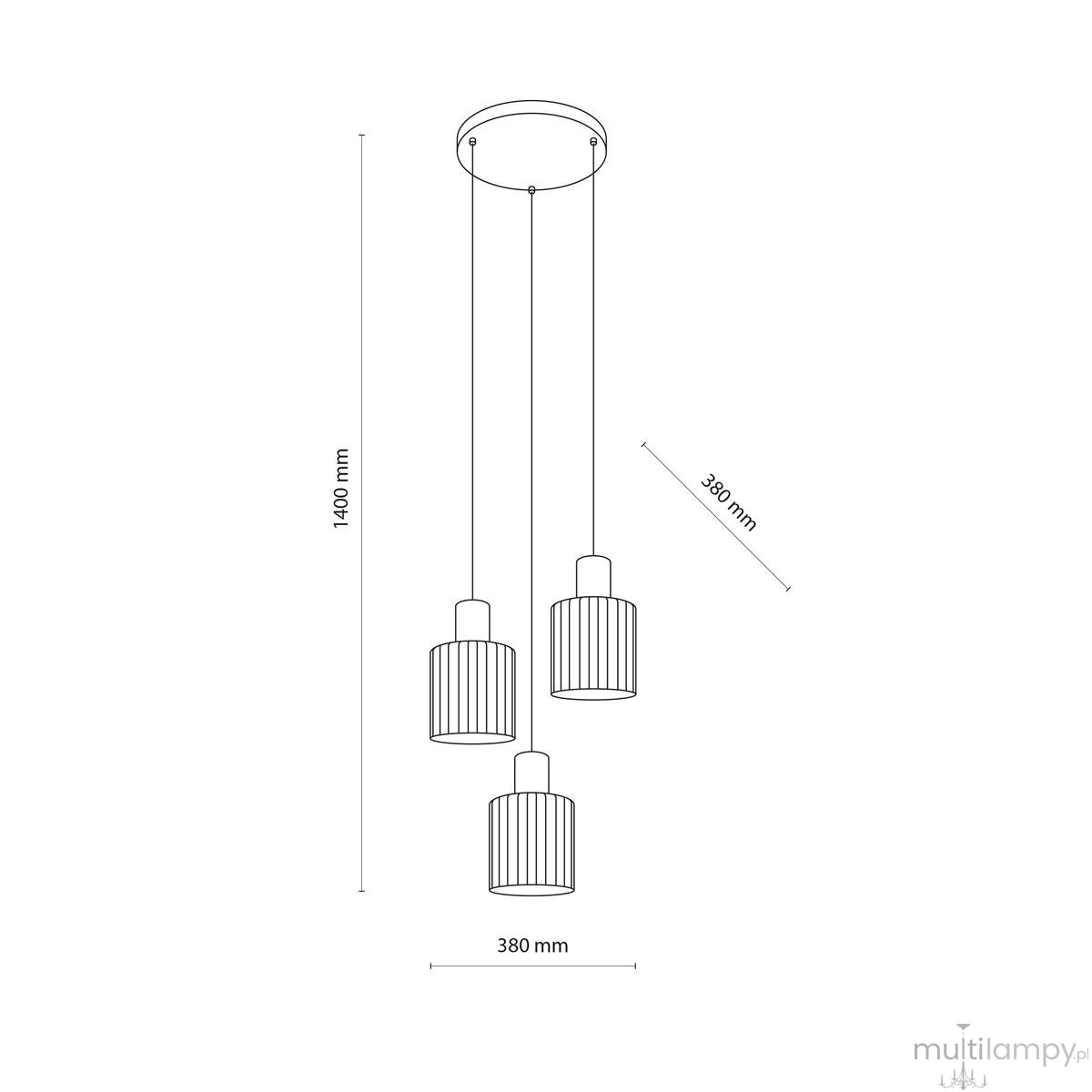 Sierra Wood lampa wisząca 3xE27 sabia 11801