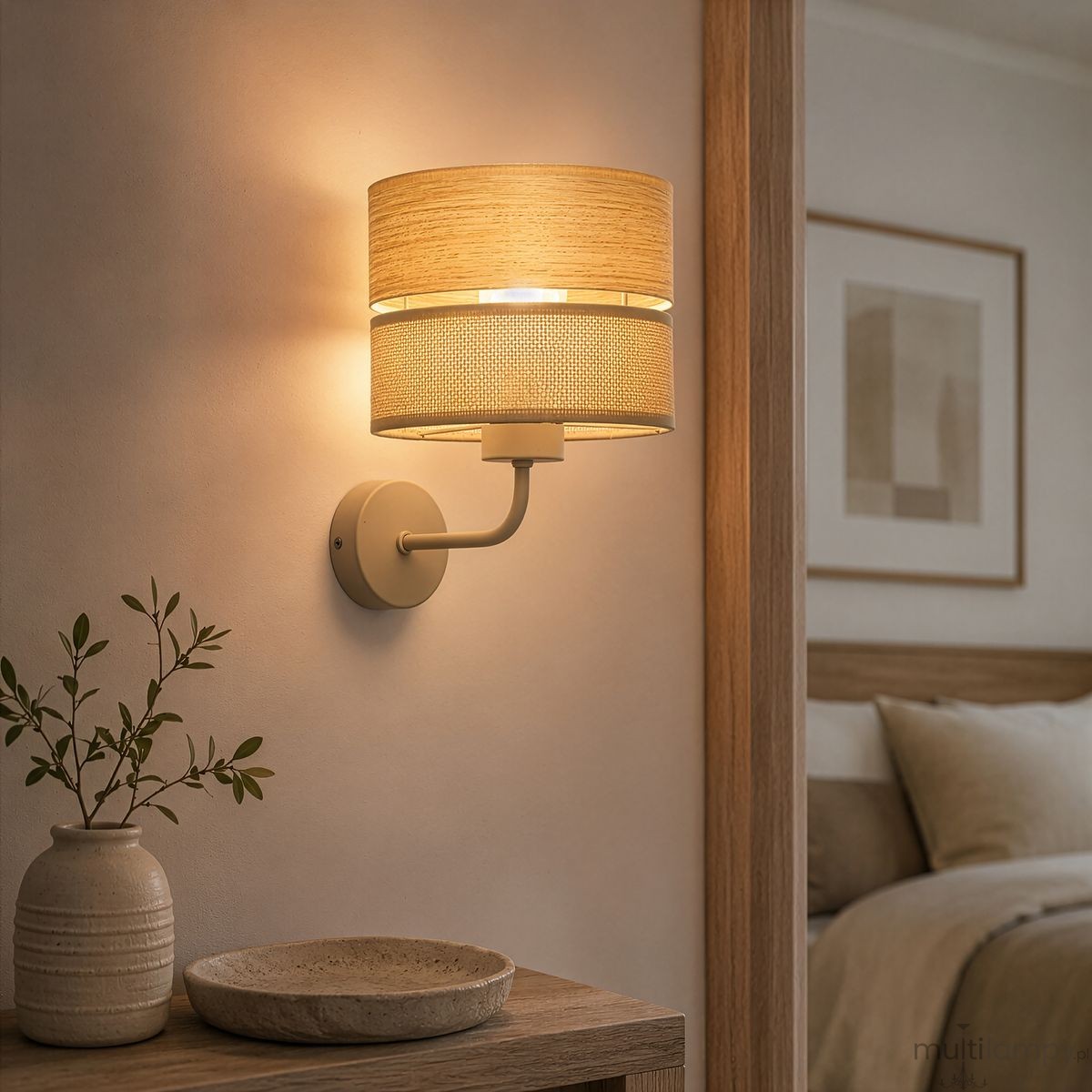 Dorma Wood Juta kinkiet E27 sabia 11788