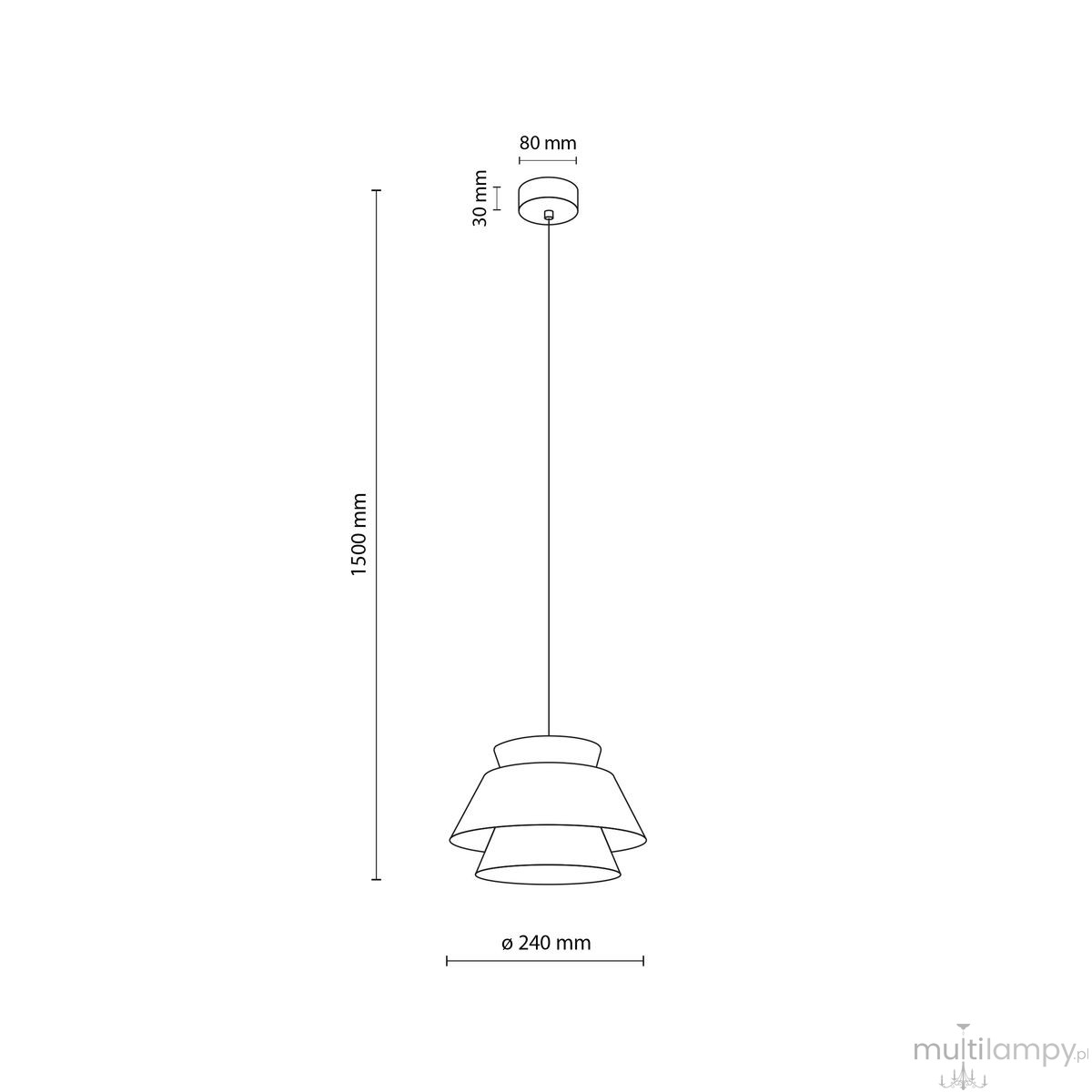 Kalum D24 Len lampa wisząca E27 sabia 11781