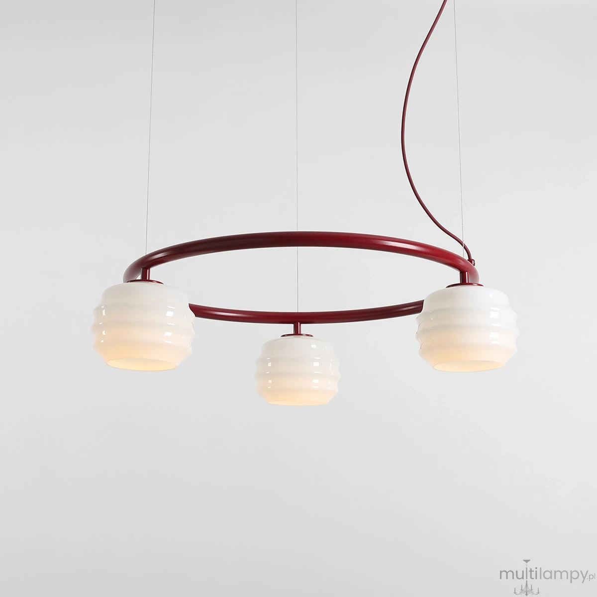 Puff Ring Red Wine lampa wisząca 3xE27 czerwona 1159E15_R