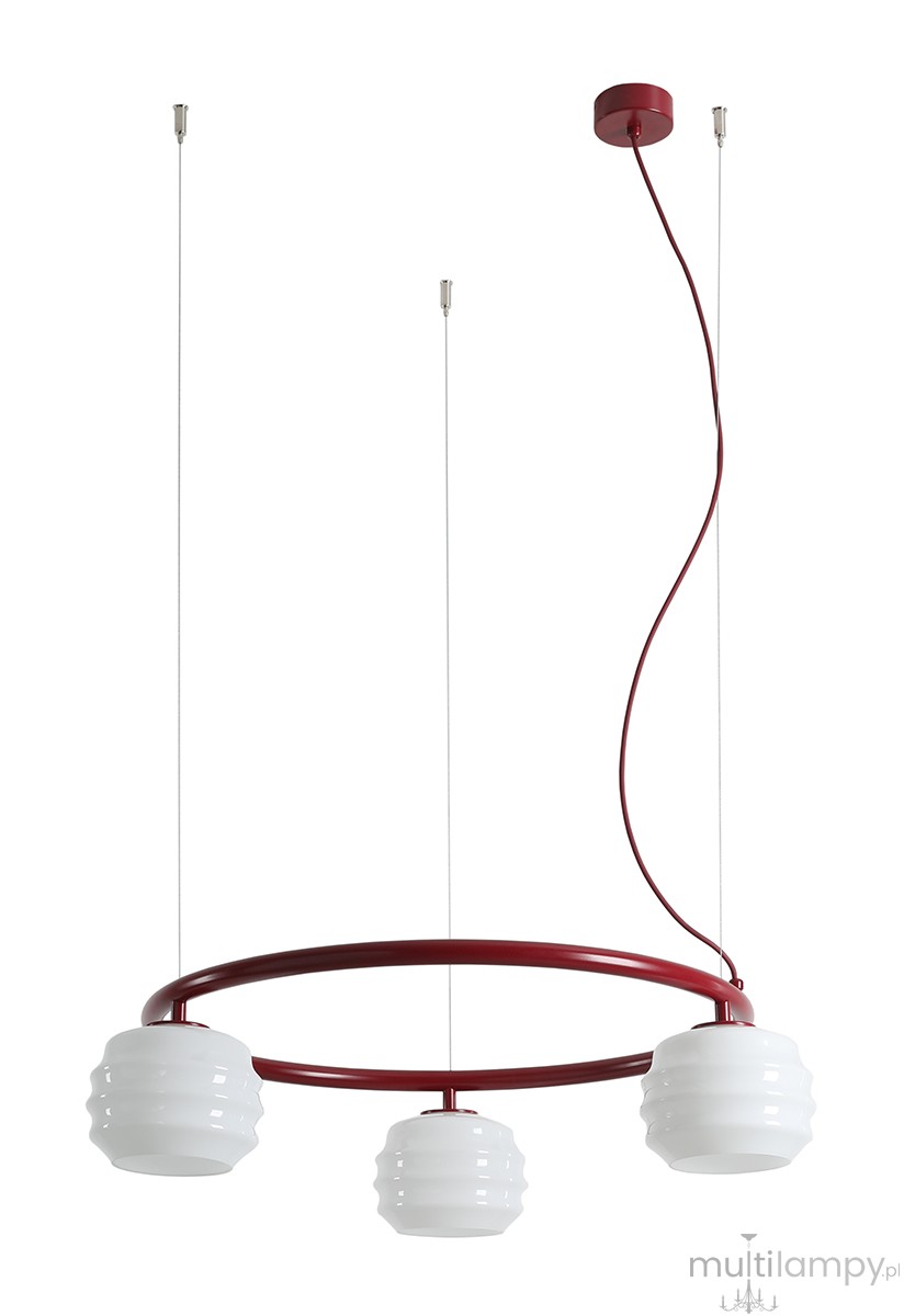 Puff Ring Red Wine lampa wisząca 3xE27 czerwona 1159E15_R