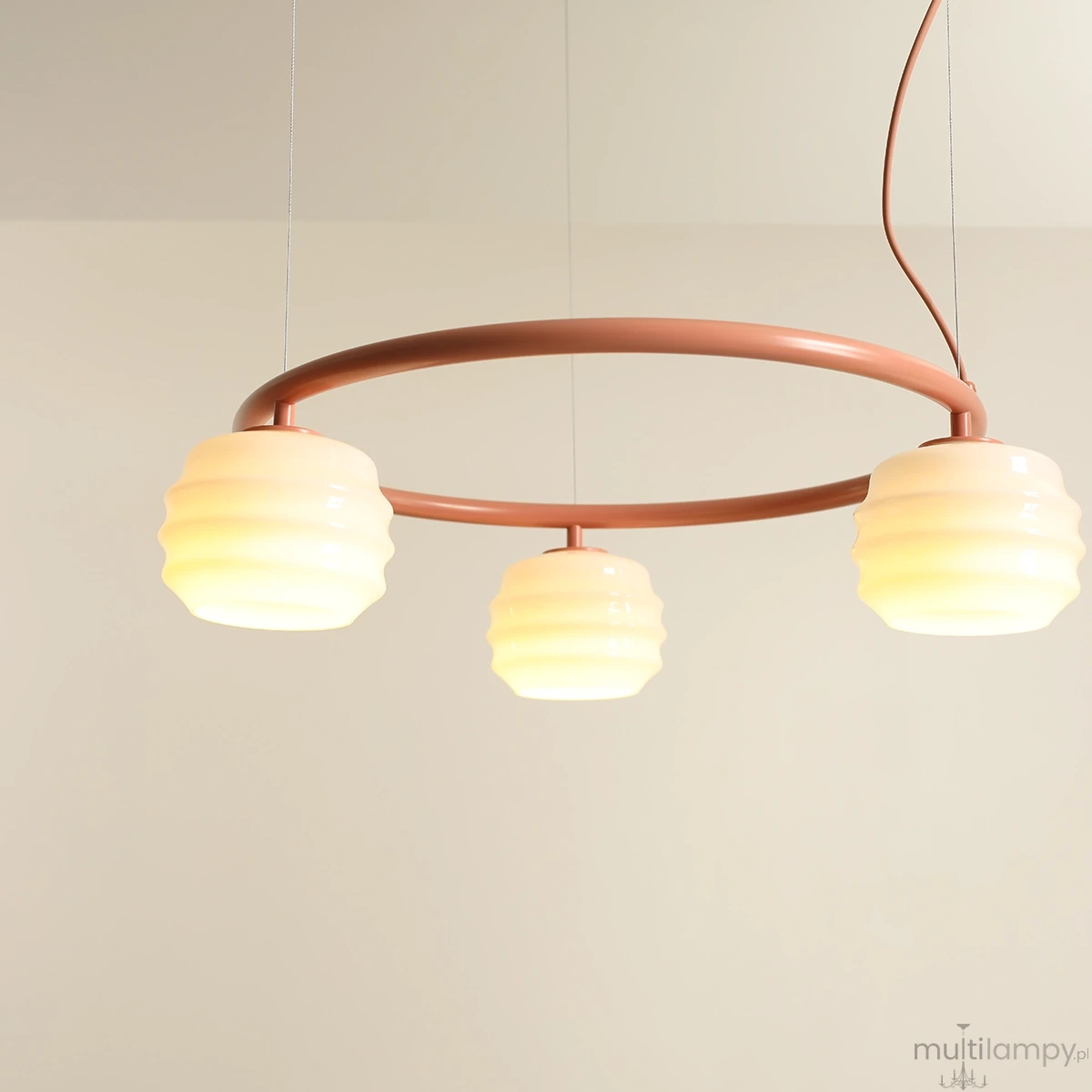 Puff Ring Coral lampa wisząca 3xE27 koralowa 1159E11_R