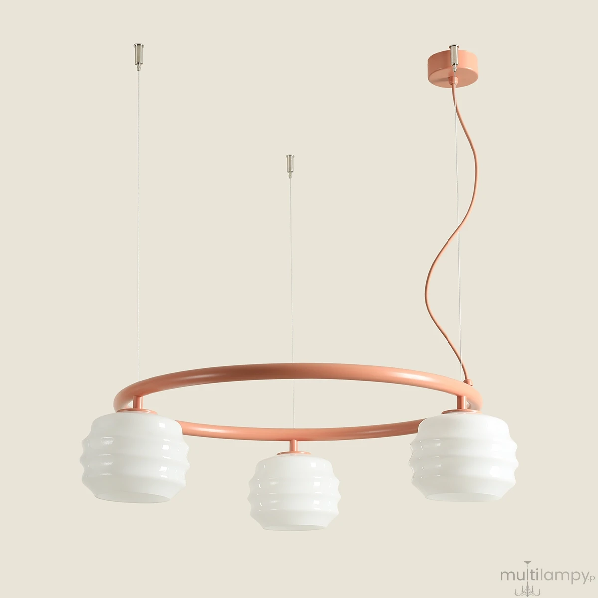 Puff Ring Coral lampa wisząca 3xE27 koralowa 1159E11_R