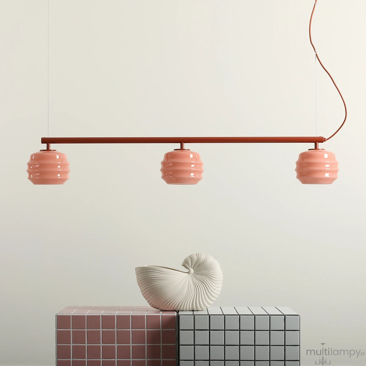 Puff Glaze Terra lampa wisząca 3xE27 ceglana 1160E_24
