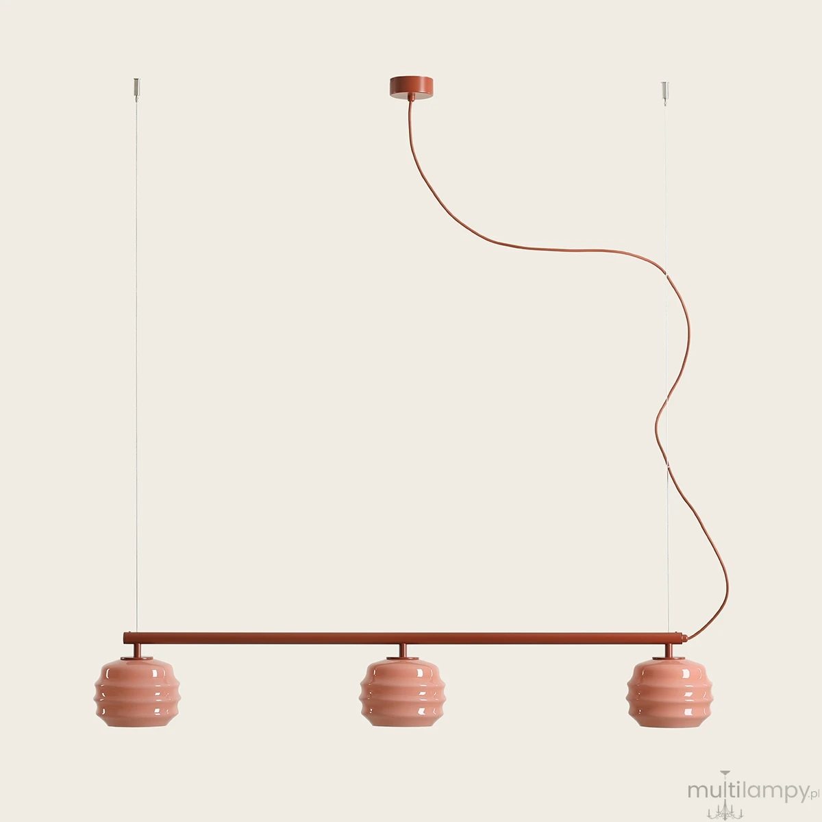 Puff Glaze Terra lampa wisząca 3xE27 ceglana 1160E_24