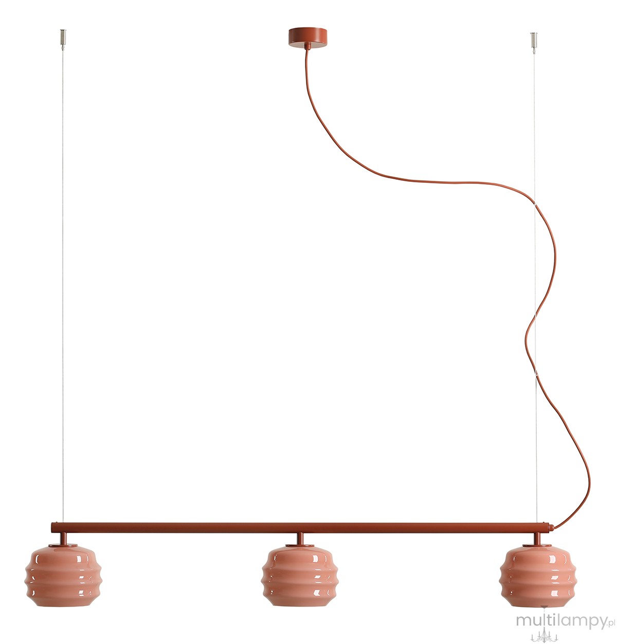 Puff Glaze Terra lampa wisząca 3xE27 ceglana 1160E_24
