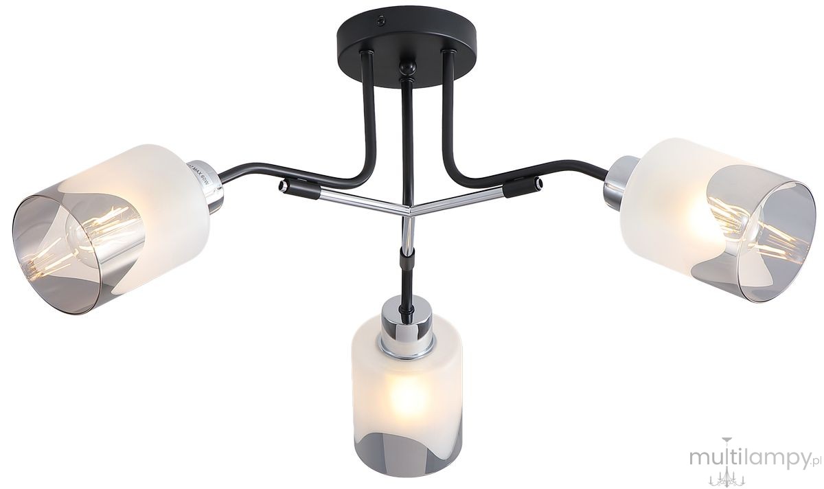 Nexus lampa sufitowa 3xE27 czarna/chrom 2601/3 BL 8C