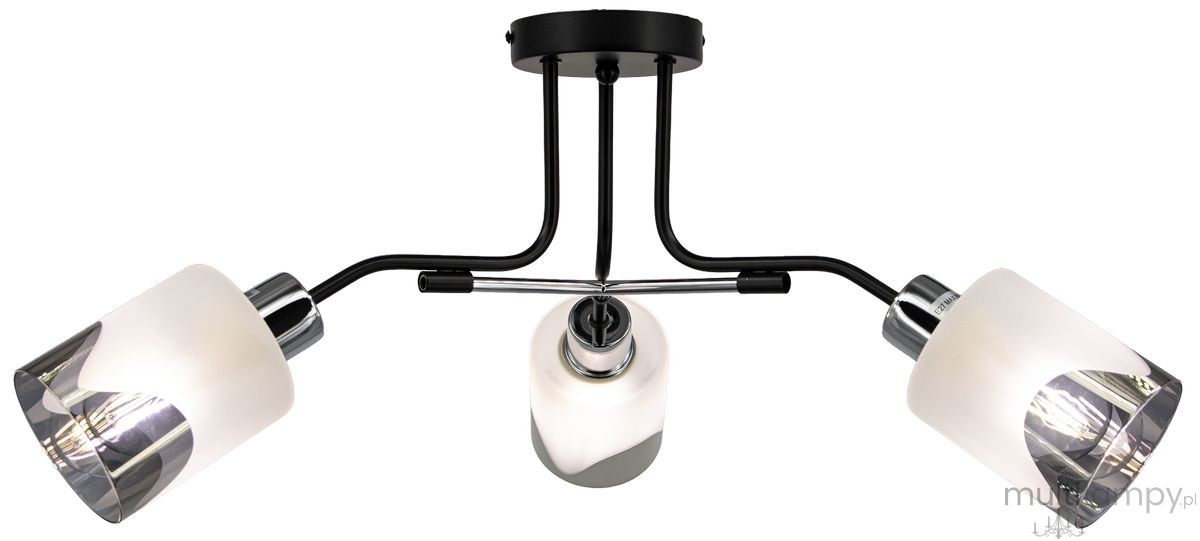 Nexus lampa sufitowa 3xE27 czarna/chrom 2601/3 BL 8C