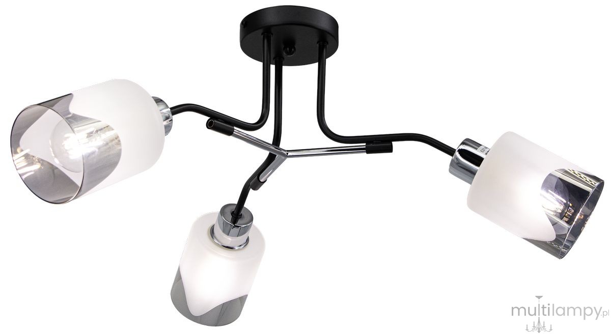 Nexus lampa sufitowa 3xE27 czarna/chrom 2601/3 BL 8C