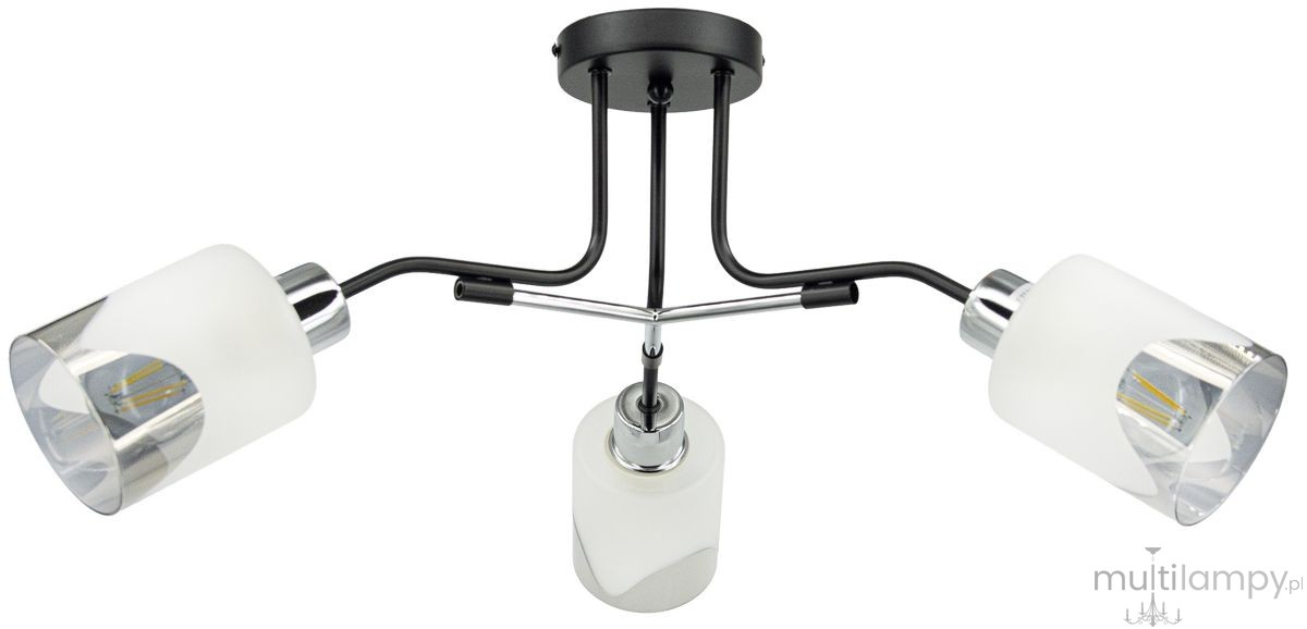 Nexus lampa sufitowa 3xE27 czarna/chrom 2601/3 BL 8C