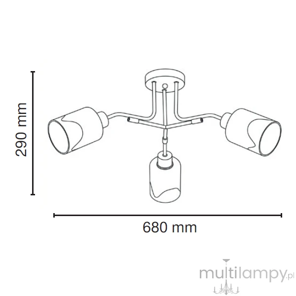 Nexus lampa sufitowa 3xE27 czarna/chrom 2601/3 BL 8C