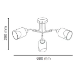Nexus lampa sufitowa 3xE27 czarna/chrom 2601/3 BL 8C