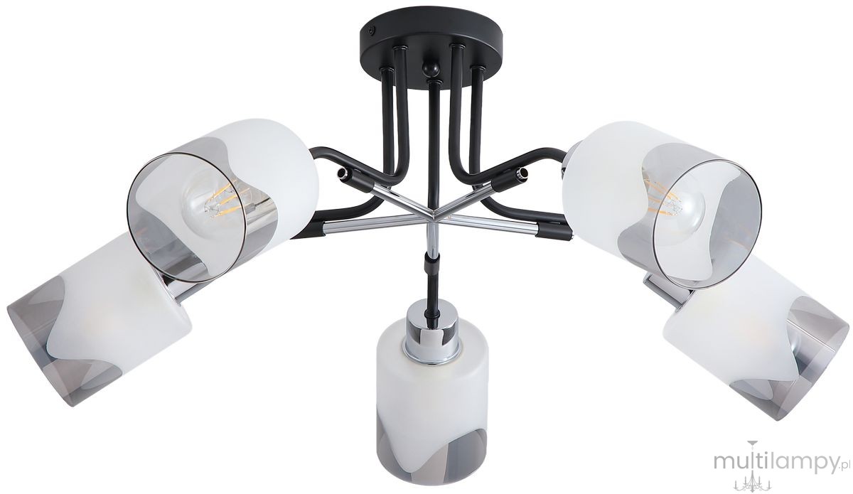 Nexus lampa sufitowa 5xE27 czarna/chrom 2601/5 BL 8C