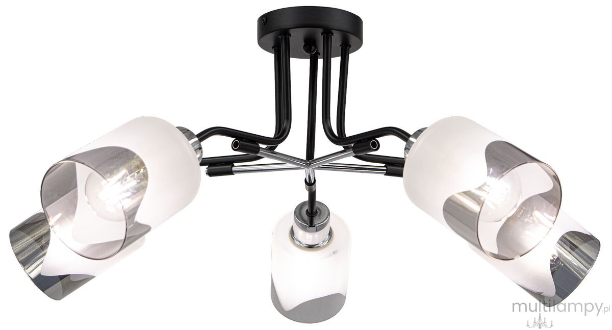 Nexus lampa sufitowa 5xE27 czarna/chrom 2601/5 BL 8C