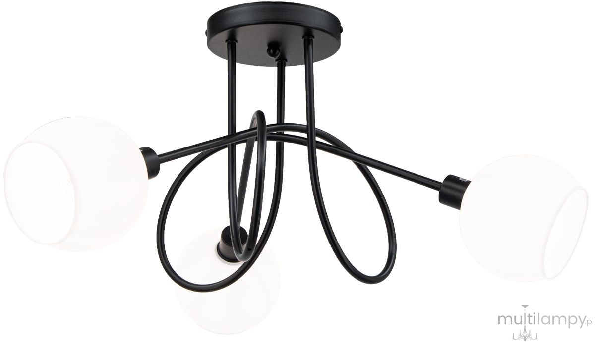 Aurora lampa sufitowa 3xE14 czarna 6510/3A BL