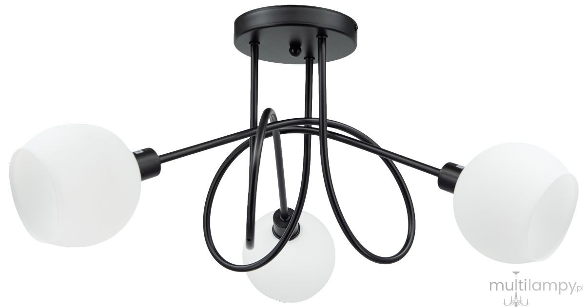 Aurora lampa sufitowa 3xE14 czarna 6510/3A BL