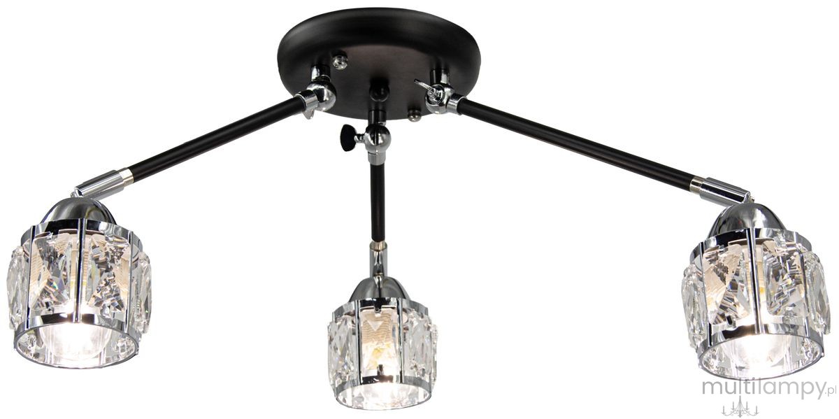 Nairobi lampa sufitowa 3xE14 czarna/chrom 1013/3A BL 8C