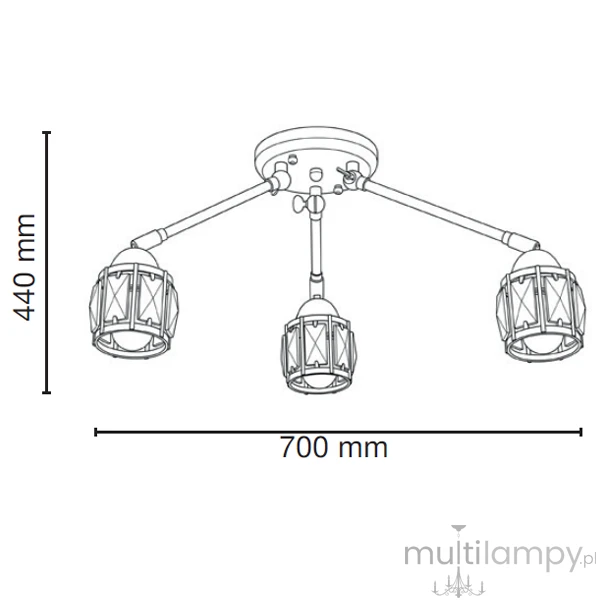 Nairobi lampa sufitowa 3xE14 czarna/chrom 1013/3A BL 8C