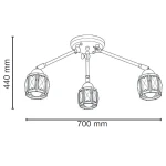 Nairobi lampa sufitowa 3xE14 czarna/chrom 1013/3A BL 8C