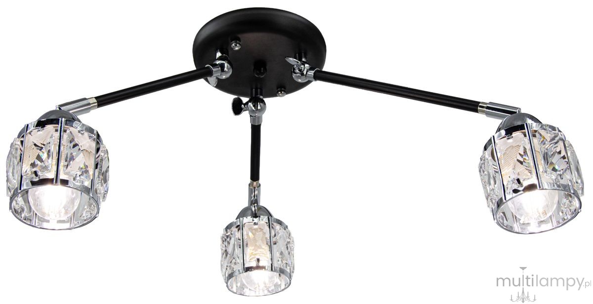 Nairobi lampa sufitowa 3xE14 czarna/chrom 1013/3A BL 8C