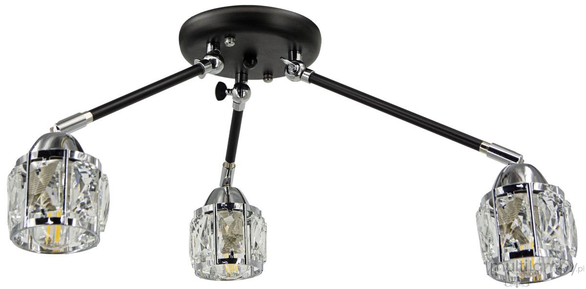 Nairobi lampa sufitowa 3xE14 czarna/chrom 1013/3A BL 8C