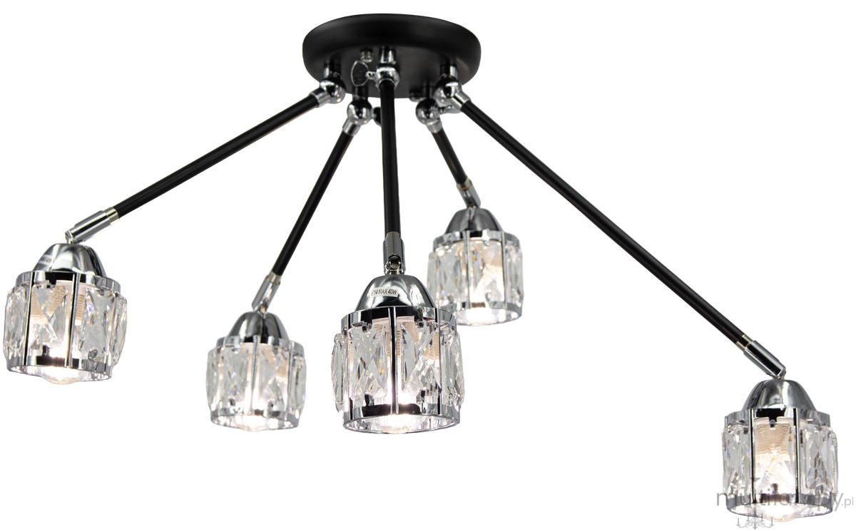 Nairobi lampa sufitowa 5xE14 czarna/chrom 1013/5A BL 8C