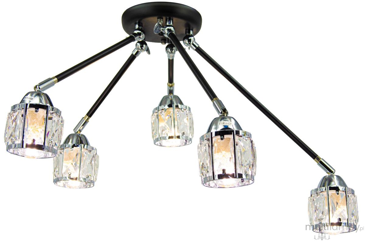 Nairobi lampa sufitowa 5xE14 czarna/chrom 1013/5A BL 8C