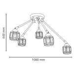 Nairobi lampa sufitowa 5xE14 czarna/chrom 1013/5A BL 8C