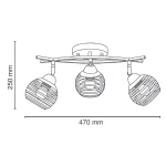 Edgar lampa sufitowa 3xE27 czarna/chrom 8725/3A 8C BL