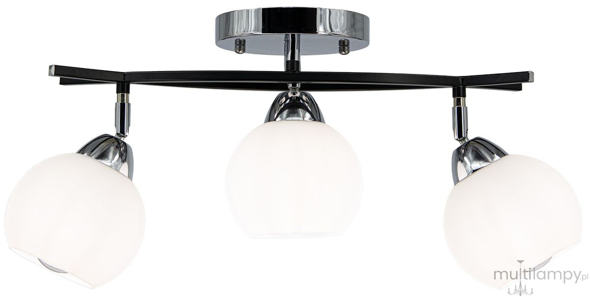 Edgar lampa sufitowa 3xE27 czarna/chrom 8725/3A 8C BL