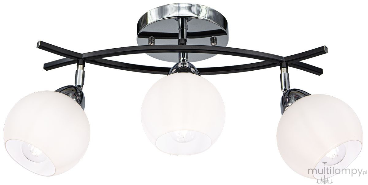 Edgar lampa sufitowa 3xE27 czarna/chrom 8725/3A 8C BL