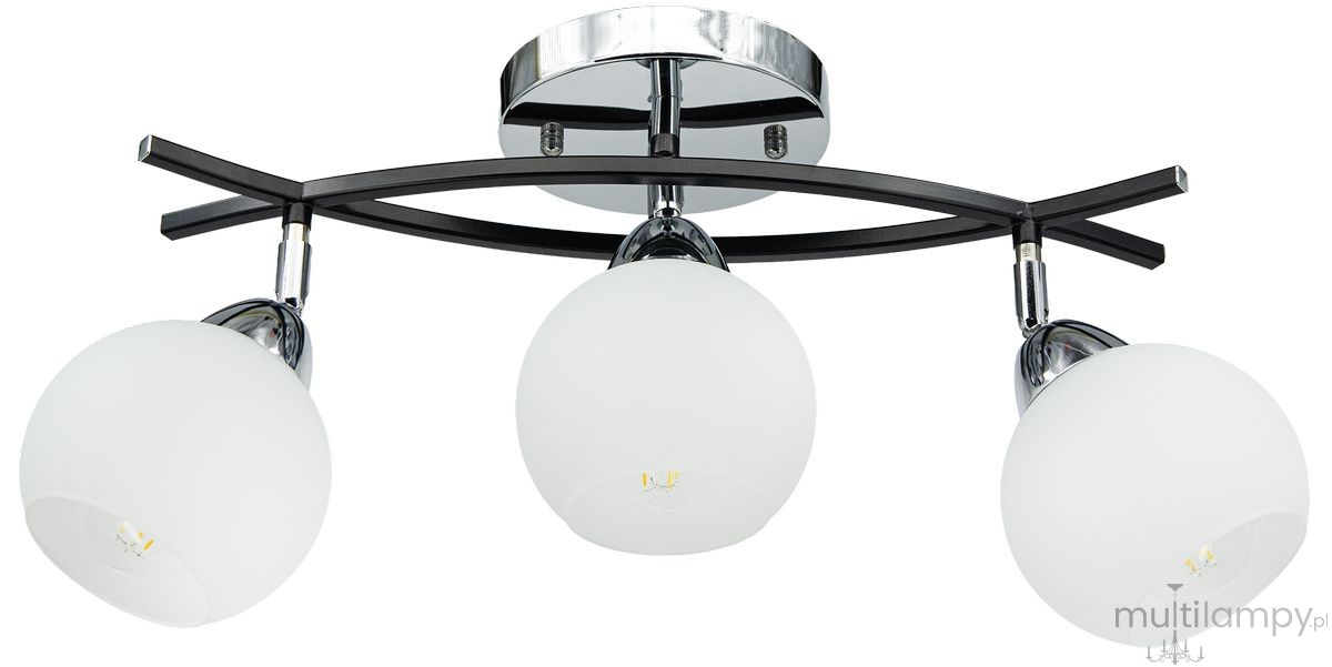 Edgar lampa sufitowa 3xE27 czarna/chrom 8725/3A 8C BL