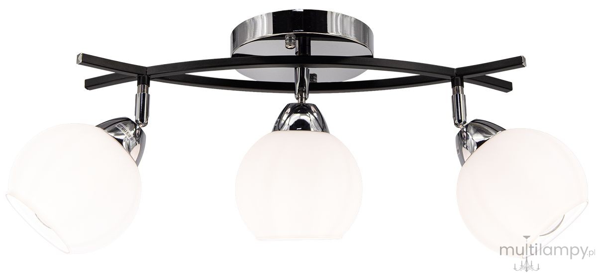 Edgar lampa sufitowa 3xE27 czarna/chrom 8725/3A 8C BL