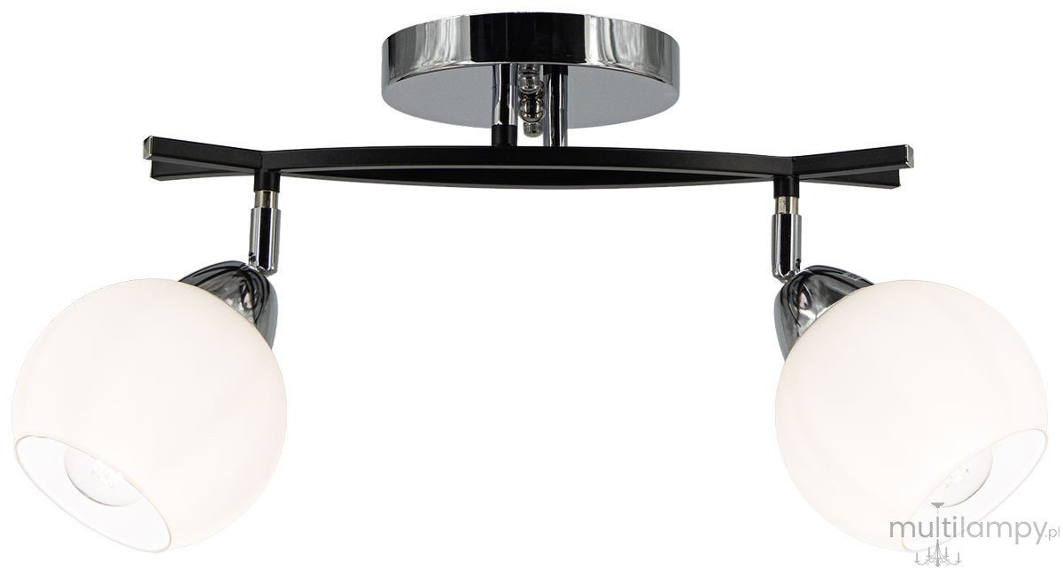 Edgar lampa sufitowa 2xE27 czarna/chrom 8725/2A 8C BL