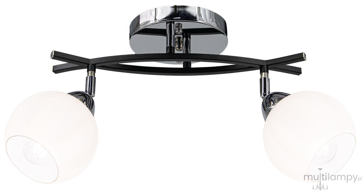 Edgar lampa sufitowa 2xE27 czarna/chrom 8725/2A 8C BL