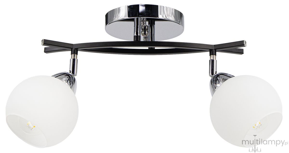 Edgar lampa sufitowa 2xE27 czarna/chrom 8725/2A 8C BL
