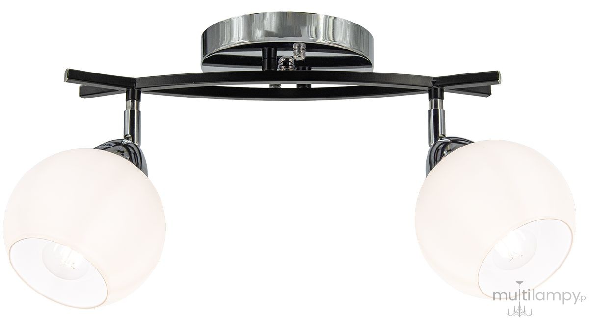 Edgar lampa sufitowa 2xE27 czarna/chrom 8725/2A 8C BL