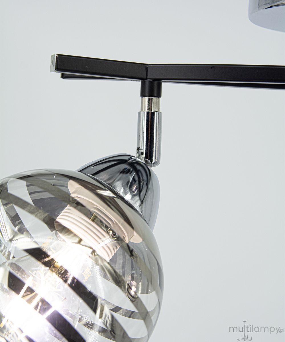 Edgar lampa sufitowa 3xE27 czarna/chrom 8725/3 8C BL